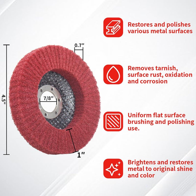 NuoDunco 10Pcs 320 Grit Scour Flap Disc 4 1/2 Inch Angle Grinder Attachment General Purpose Wire Brush Polishing Wheel Rust Paint Remover Scratch Prep Sanding Disc - Image 2
